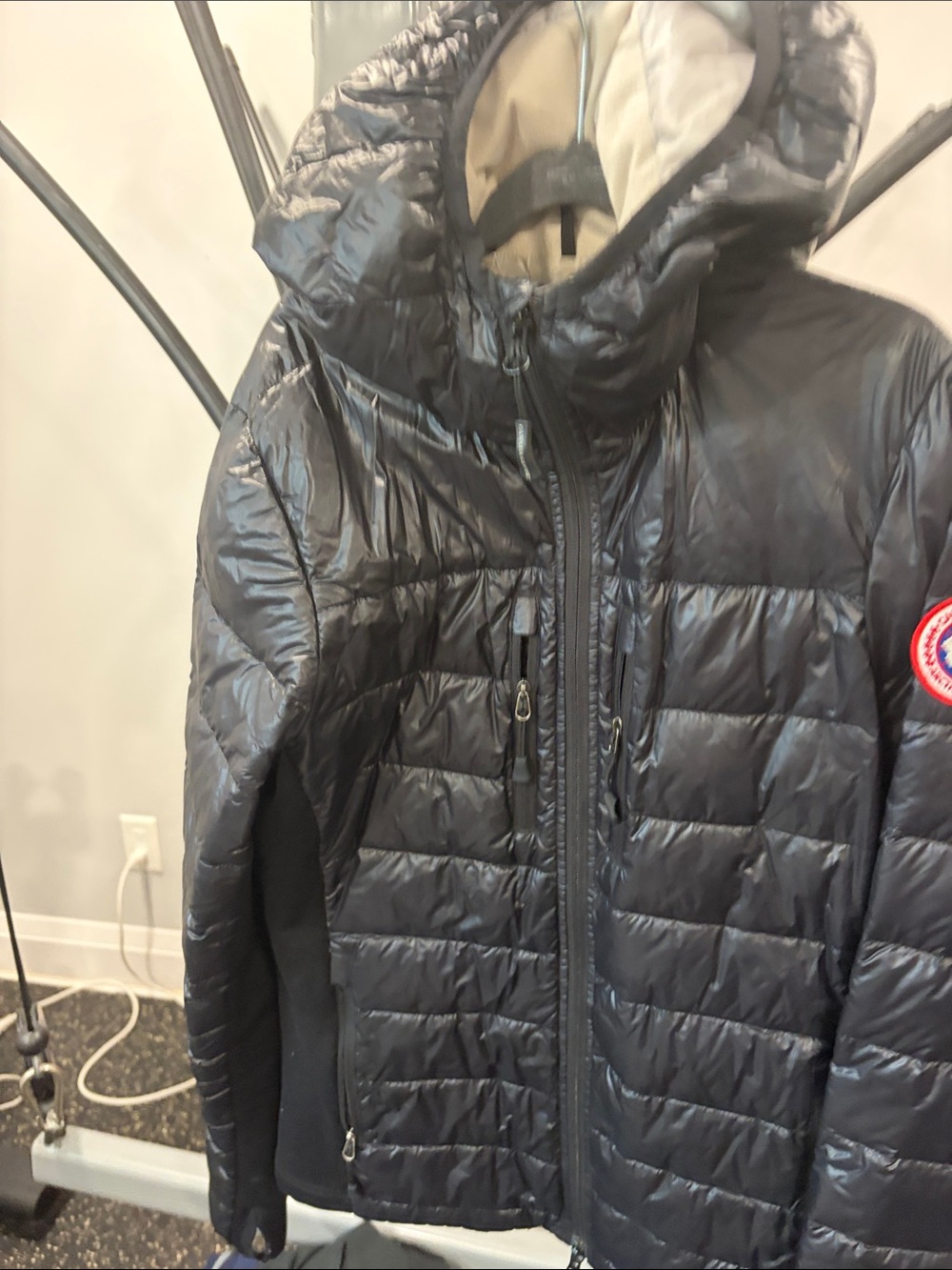 Canada Goose Black Quilted Hooded Puffer with Cream Lining - Picture 10 of 16